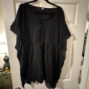 Old Navy Black Linen V-neck Kaftan size XL